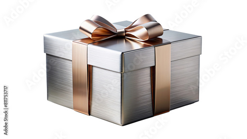 "Chic and Modern": A contemporary-style gift box with sleek lines, minimalist design, and metallic accents, representing modern sophistication against a white backdrop.