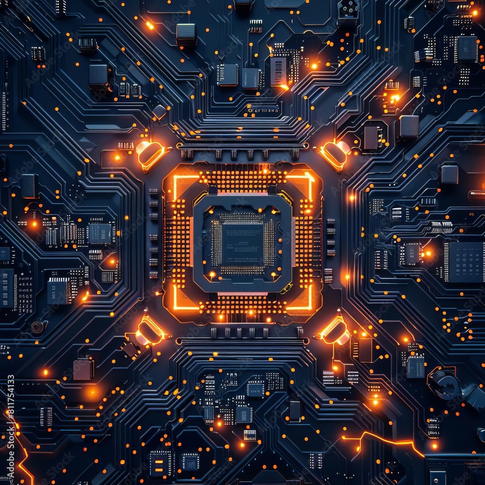Fototapeta premium Circuit board Technology background Central Computer Processors CPU concept Motherboard digital chip, Summertime wallpaper