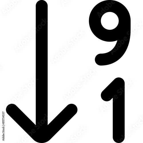 sort amount up icon flat vector