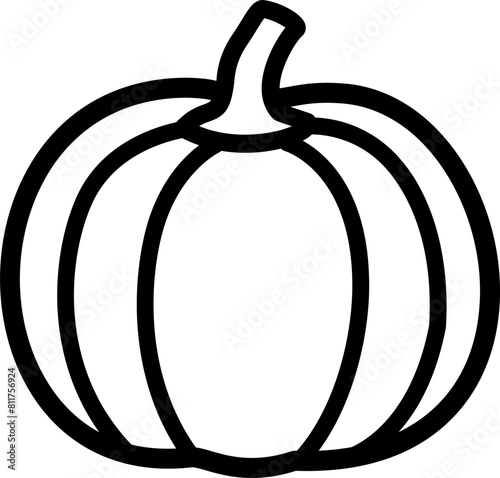 pumpkin outline icon vector