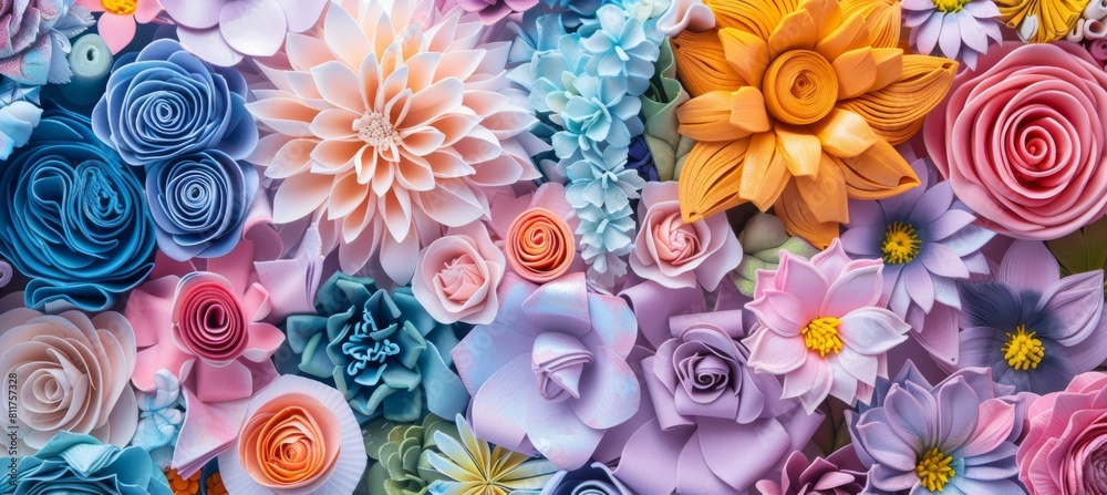 Colorful clay flowers background (kitchen glass) Colorful clay flowers background (kitchen glass)