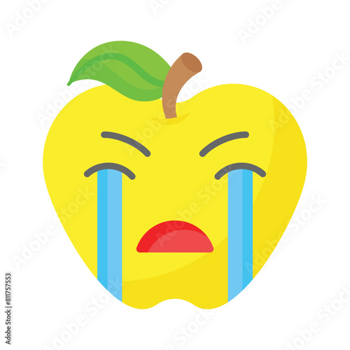 Get this amazing crying emoji vector design, customizable vector