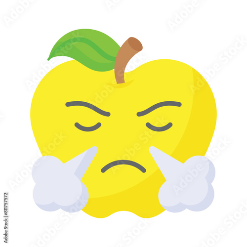 Have a look at this creative icon of frustrated emoji, trendy style vector