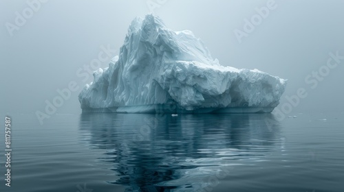 A large ice block floating in the ocean photo