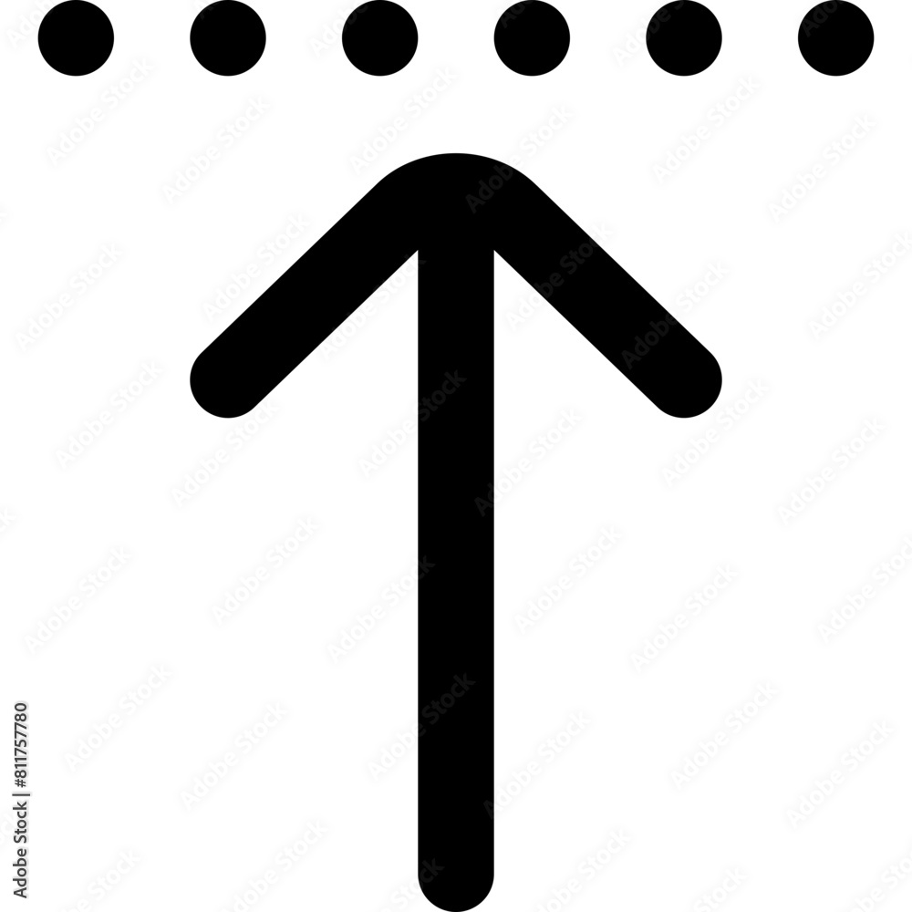 arrow up to dotted line icon flat vector arrow up to dotted line icon flat vector