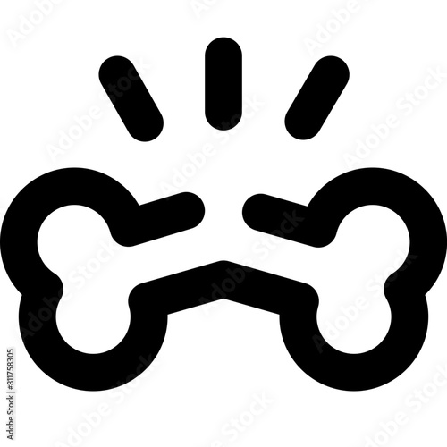 bone break icon flat vector