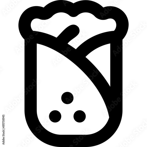 burrito icon flat vector