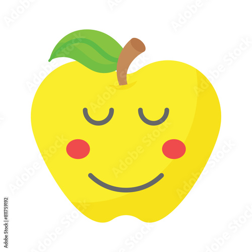 Calm face emoji icon, proud, cool expressions vector design