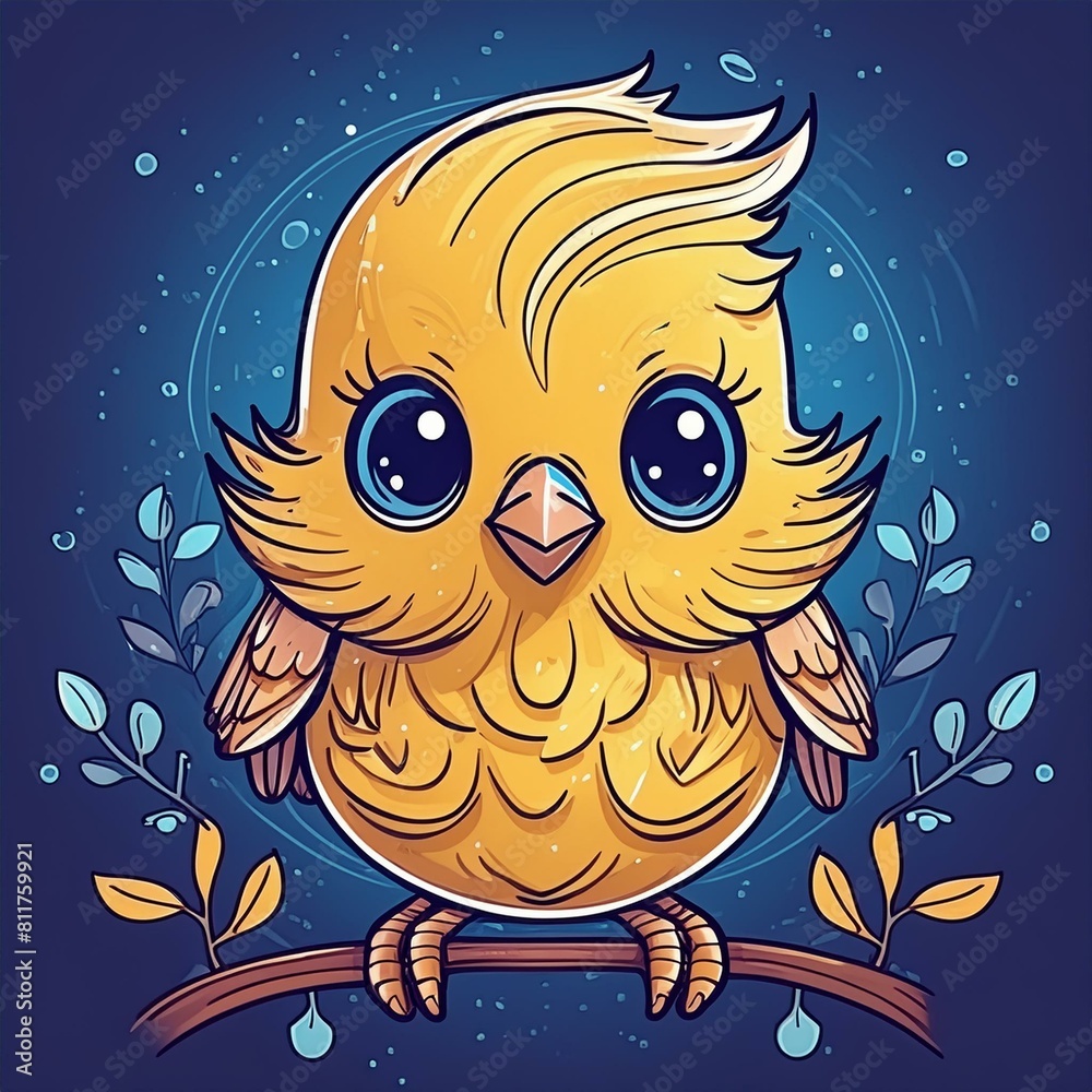Obraz premium baby canary illustration