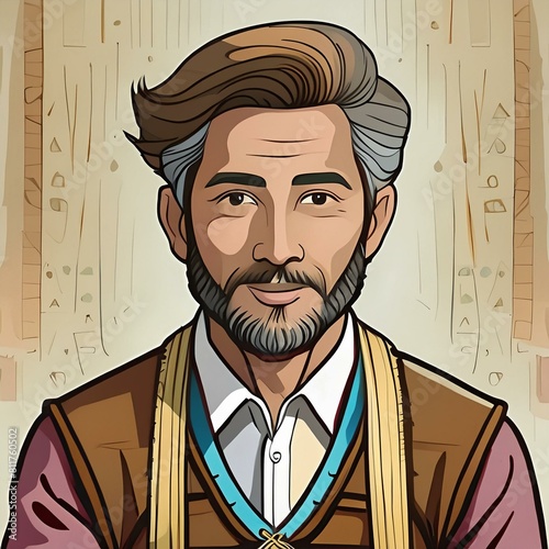 illustration portrait of a tailor