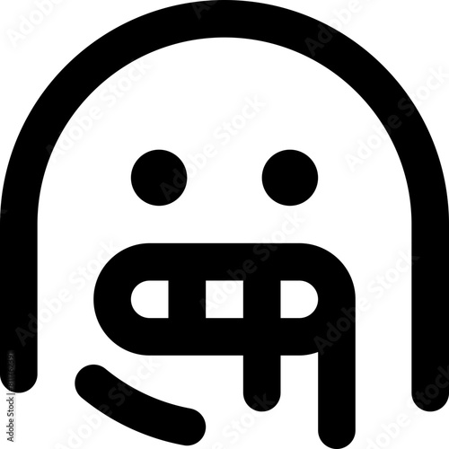 face hand yawn icon flat vector