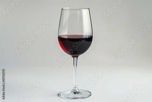 Glass Filled with Wine on a White Surface.