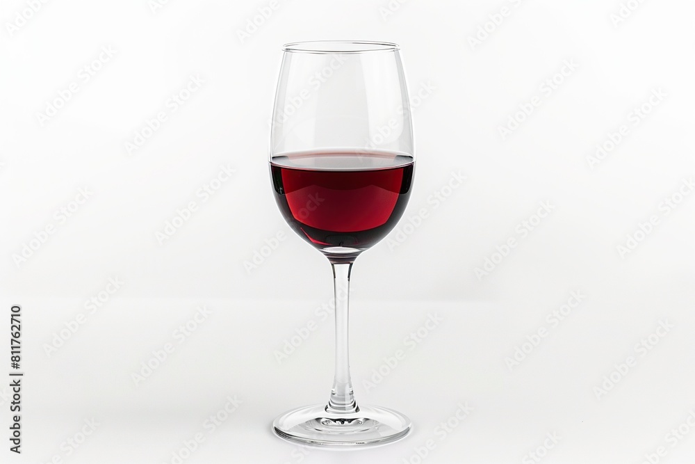 Wine in Glass Displayed on a White Background. Wine in Glass Displayed on a White Background.