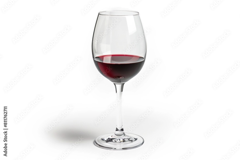 Wine Glass Standing on a White Base. Wine Glass Standing on a White Base.