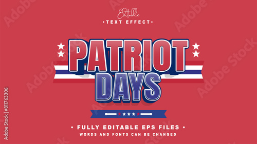 editable patriot days text effect.typhography logo