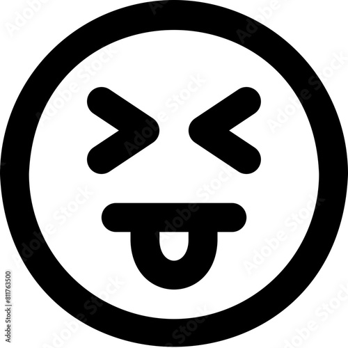 grin beam sweat icon flat vector