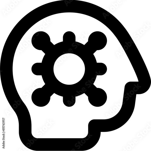 head side cough icon flat vector