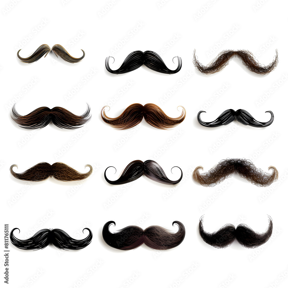Various mustache collection isolated on a white background Various mustache collection isolated on a white background