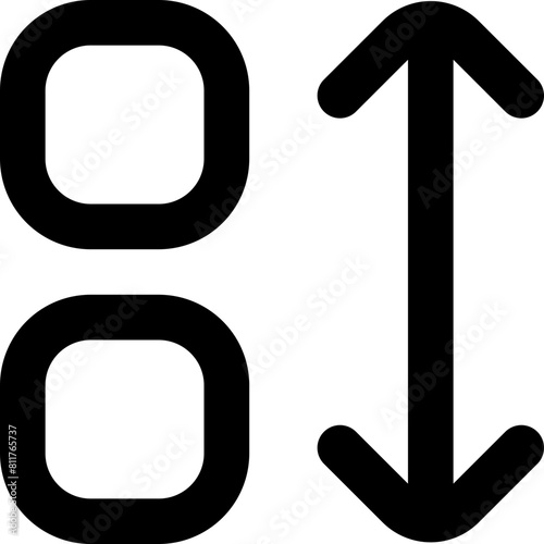 apps sort icon flat vector