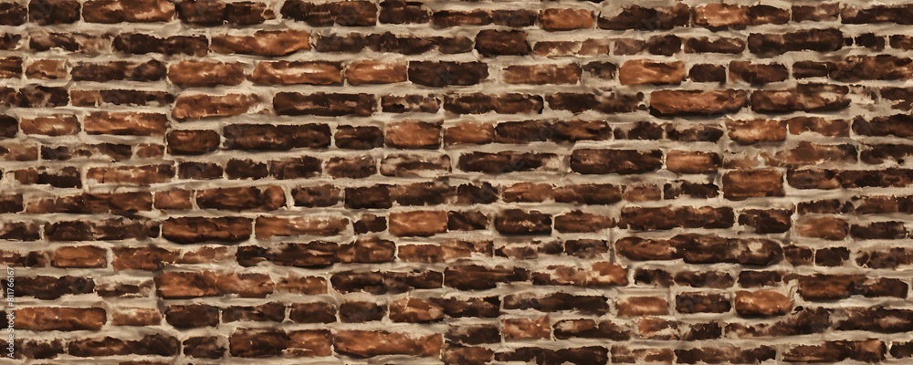 A brick wall with a brown color. Seamless pattern background. A brick wall with a brown color. Seamless pattern background.