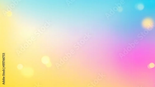 Yellow blue and pink gradient bokeh abstract blur background