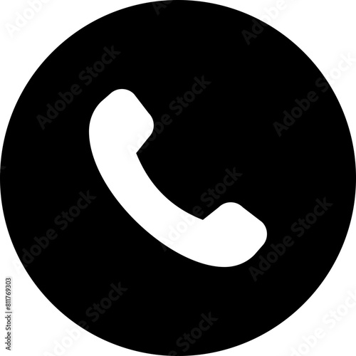 circle phone line icon