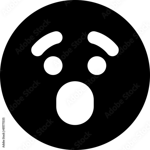 face astonished line icon
