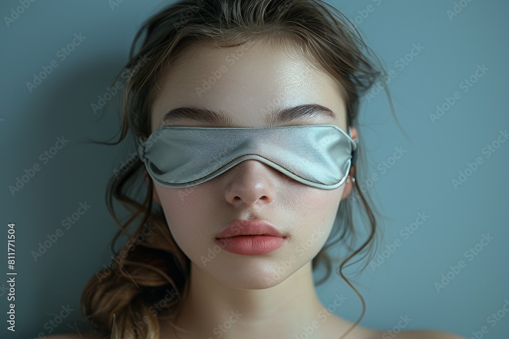 An individual with a blurred face is captured close-up in a cool color setting An individual with a blurred face is captured close-up in a cool color setting
