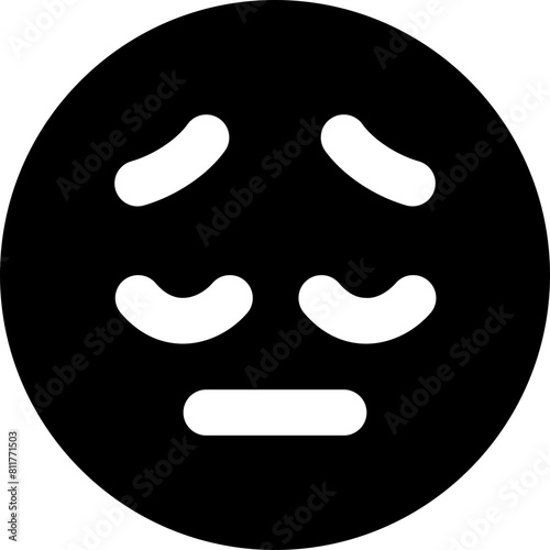 face pensive line icon