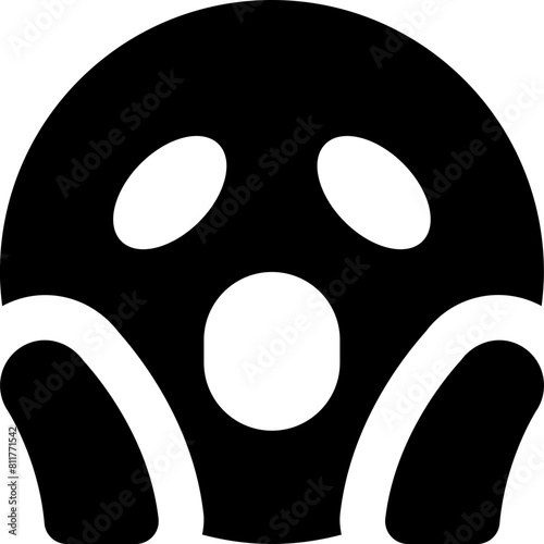 face scream line icon