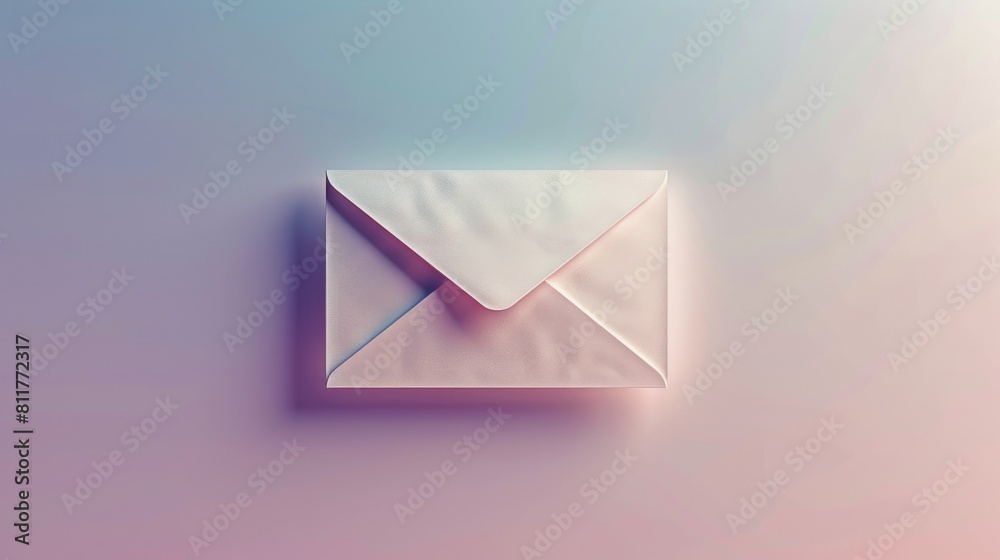 A single, stylish white envelope rests on a soft pastel gradient background, creating a serene and delicate composition.
A single, stylish white envelope rests on a soft pastel gradient background, creating a serene and delicate composition.