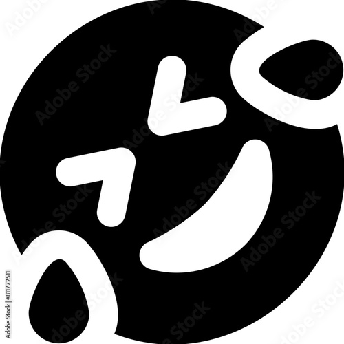 grin squint tears line icon