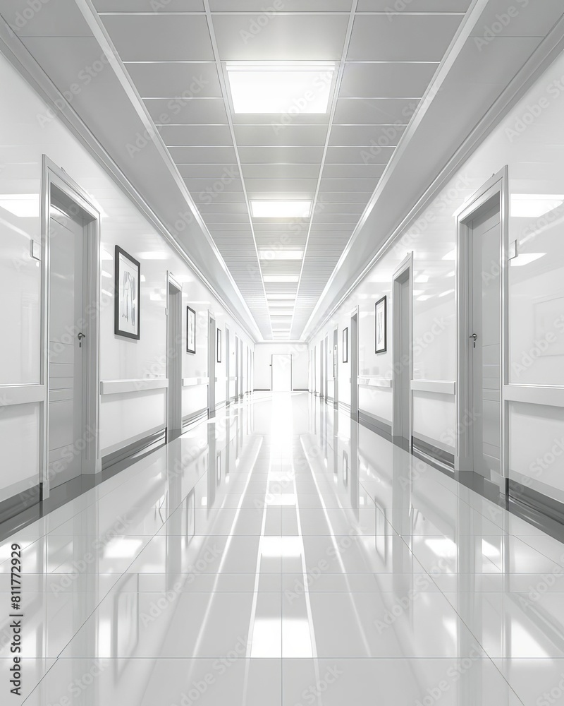 Rays of light in the corridor of the hospital, clear white background, vector Rays of light in the corridor of the hospital, clear white background, vector