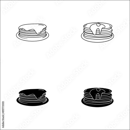 flat pancake vector illustration