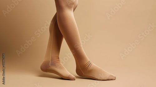 woman wearing skin coloured compression socks