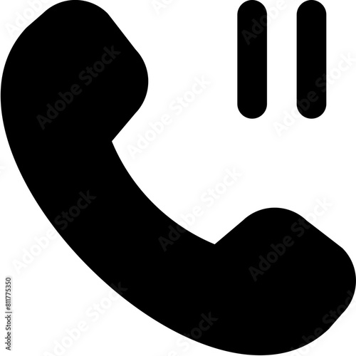 phone pause line icon