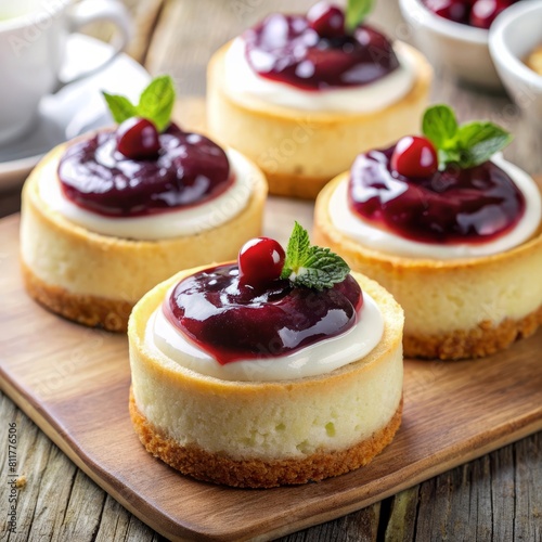 Enjoy the taste of tender cheesecakes with sour cream and jam, prepared with love.
 photo