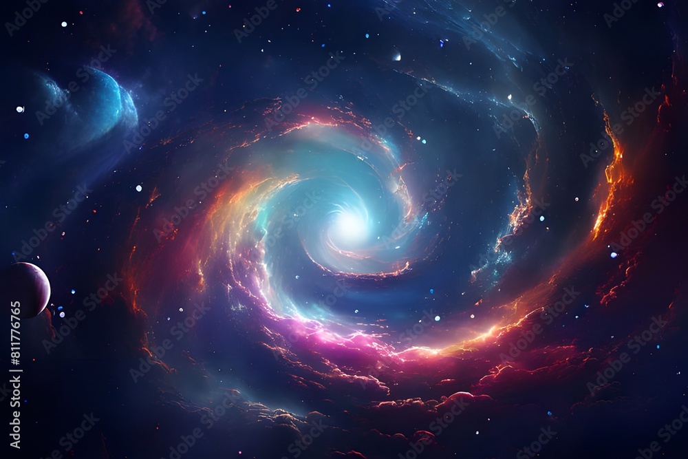 Cosmic abstract background featuring swirling galaxies Cosmic abstract background featuring swirling galaxies