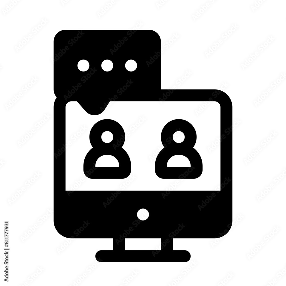 Online Meeting Glyph Icon Online Meeting Glyph Icon