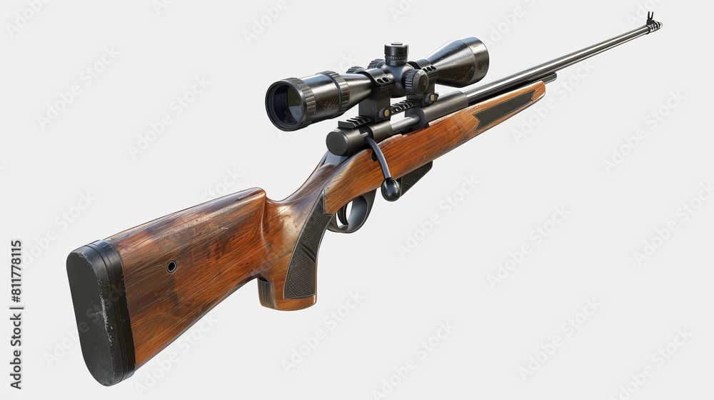 White background with an air rifle and a white clipping path isolated ...