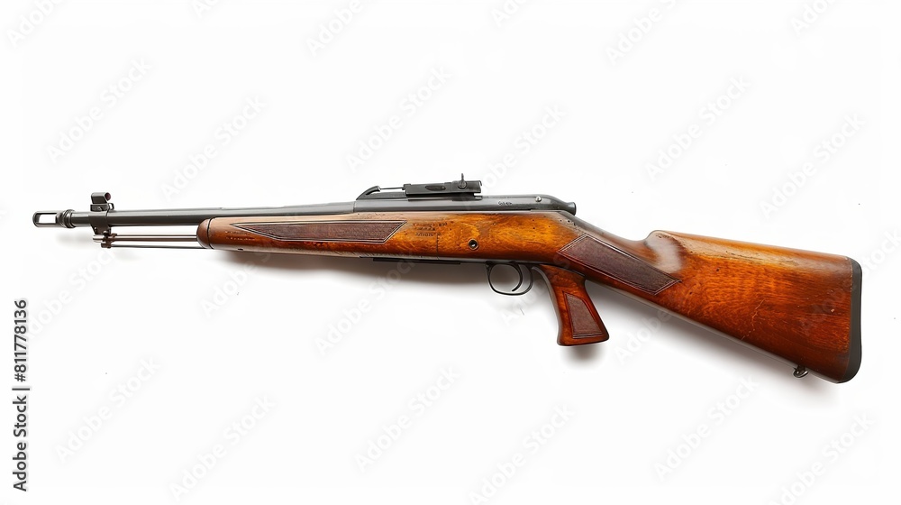 White background with an air rifle and a white clipping path isolated ...