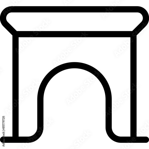 archway icon flat vector