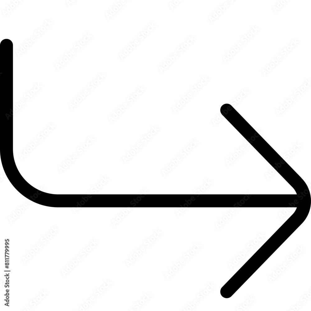 arrow turn down right icon flat vector arrow turn down right icon flat vector