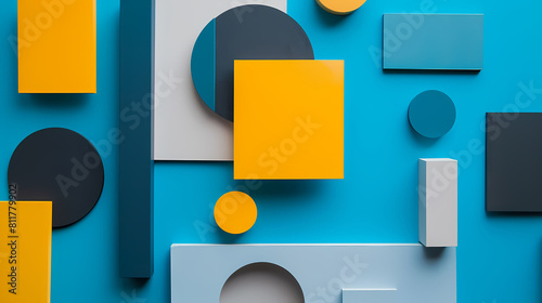 person >'s artwork is displayed on a blue wall, accompanied by a yellow paper and a white ipod photo