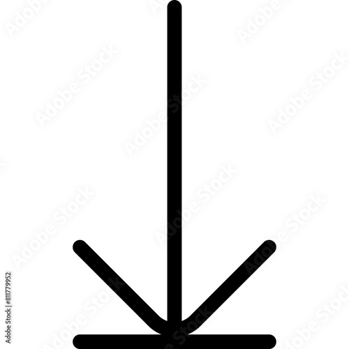 arrow to bottom icon flat vector