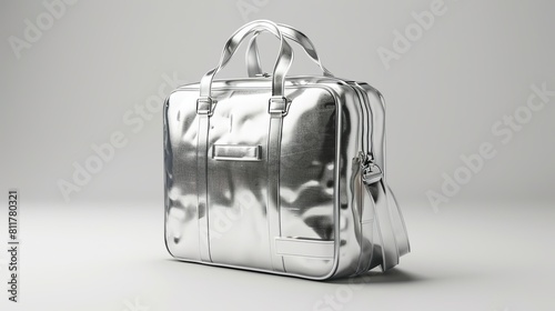 Business bag made of Duralumine on a white background