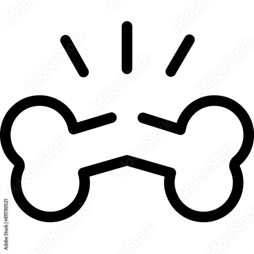 bone break icon flat vector