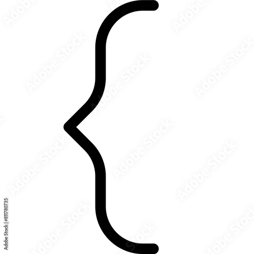 bracket curly icon flat vector