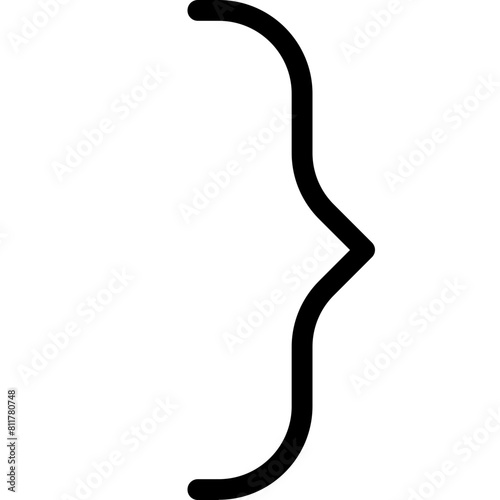 bracket curly right icon flat vector