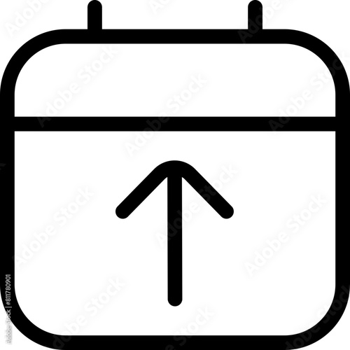 calendar arrow up icon flat vector
